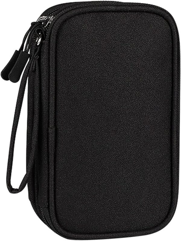 FYY Travel Cable Organizer Pouch Electronic Accessories Carry Case Portable Waterproof Double Layers All-in-One Storage Bag for Cord, Charger, Phone, Earphone Black - Image 5