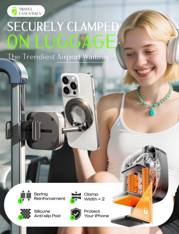 LISEN Toddler Mini Airplane Travel Essentials for Kids Women Phone Holder Long Flight Essentials Handsfree for MagSafe Travel Accessories Beach Vacation Cruise Essentials 2025 Phone Camera Mounts - Image 4