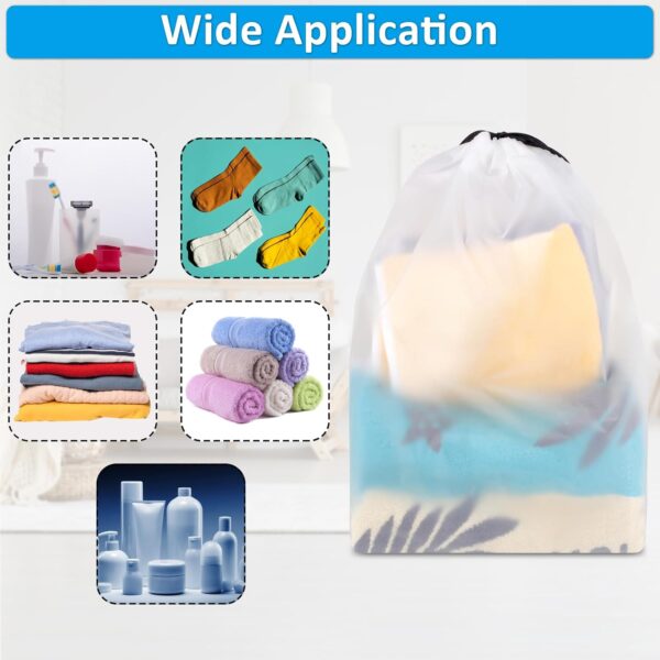 Clear Shoe Bags for Travel 5 PCS, 15.7" x 11.8" Travel Shoe Bags for Packing, Waterproof Drawstring Travel Shoe Storage Bag, Travel Essentials for Men and Women - Image 7