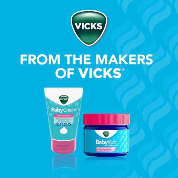 Vicks BabyRub Chest Rub Ointment with Soothing Aloe, Eucalyptus, Lavender, and Rosemary, from the makers of VapoRub, 1.76 oz - Image 10