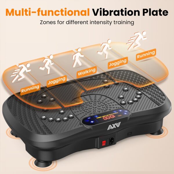 AXV Vibration Plate Fitness Platform Exercise Machine Vibrating Lymphatic Drainage Shaking Full Body Shaker Workout Vibrate Stand Shake Board Sport Gym for Weight Loss Fat Burner for Women Men - Image 9