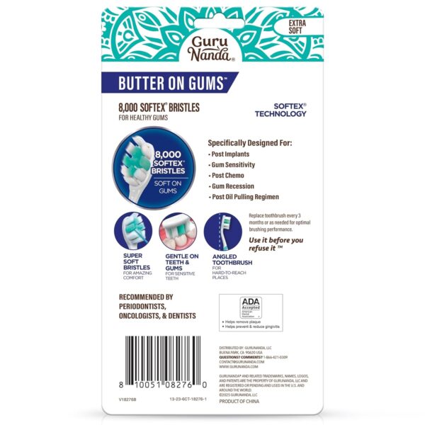 GuruNanda Butter On Gums Toothbrush, ADA Accepted, With 8000+ Ultra Soft Softex Bristles for Sensitive & Receding Gums, Perfect for Whiter Teeth, 6 Ct - Image 9