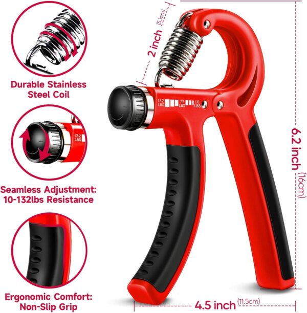 FitBeast Grip Strengthener Forearm Strengthener Hand Grips Strengthener Kit - 5 Pack Adjustable Resistance - Image 3