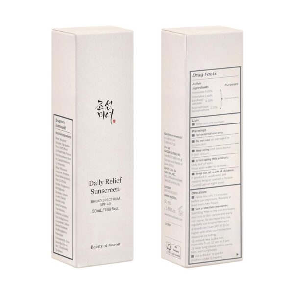 Beauty of Joseon Daily Relief Sunscreen for face Sun moisturizing with Broad Spectrum SPF 40 Korean sunscreen skincare 50ml, 1.69 fl.oz - Image 9