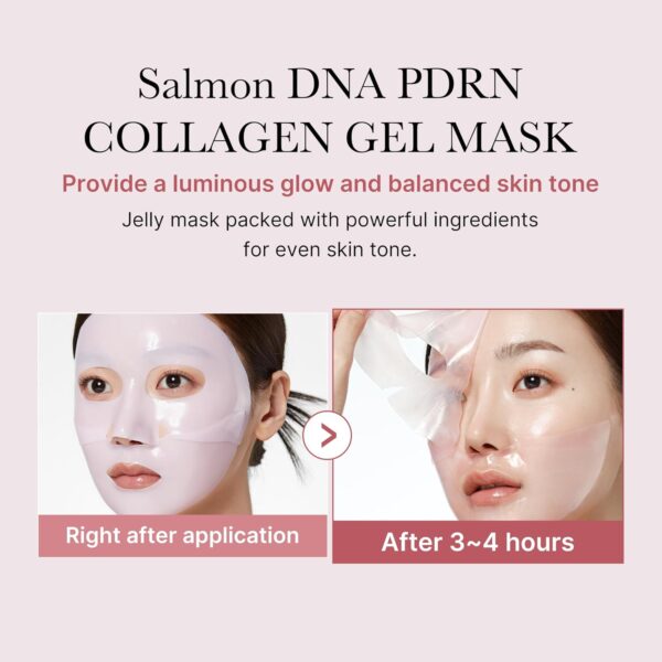 medicube Salmon DNA PDRN pink collagen jelly gel mask | overnight face mask for glass glow skin- elasticity, hydrating, firming and moisturizing | korean skincare, 28g, 4ea - Image 5
