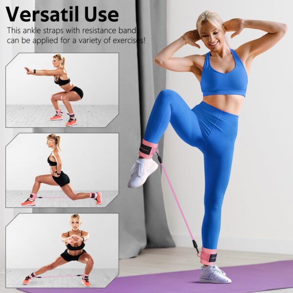 Ankle Resistance Bands, Ankle Bands for Working Out with Cuffs, Ankle Resistance Band, Glutes Workout Equipment, Butt Exercise Equipment for Women Legs and Glutes - Image 8