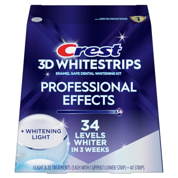 Crest 3D Whitestrips, Radiant Express with LED Accelerator Light, Teeth Whitening Strip Kit, 40 Strips (20 Count Pack) - Image 9