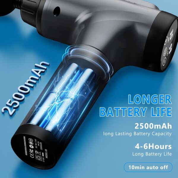 Massage Gun, Muscle Massage Gun for Athletes Handheld Electric Deep Tissue Back Massager, Percussion Massage Device for Pain Relief with 30 Speed Levels 9 Heads,Father's Day Gifts - Image 4