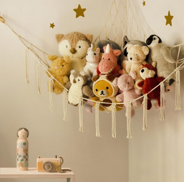 Stuffed Animal Storage Hammock or Net Corner - Large Toy Hammock Net for Stuffed Animals Room Decor - Cute Stuff Animal Organizer Plush Holder - Kids Baby Nursery Essentials Wall Bedroom Home Decor - Image 7