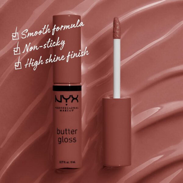 NYX PROFESSIONAL MAKEUP Butter Gloss, Non-Sticky Lip Gloss - Praline (Deep Nude) - Image 3