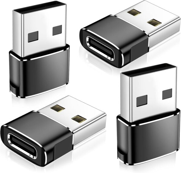 𝟒𝐏𝐚𝐜𝐤 𝐔𝐩𝐠𝐫𝐚𝐝𝐞𝐝 USB to USB C Adapter,Type-C Female to A Male Car Charger OTG Converter for Apple Watch Ultra 8 9 10,iPhone 16 15 14 13 Pro Max,Samsung S24,Nintendo Switch,AirPods,iPad,Car - Image 2