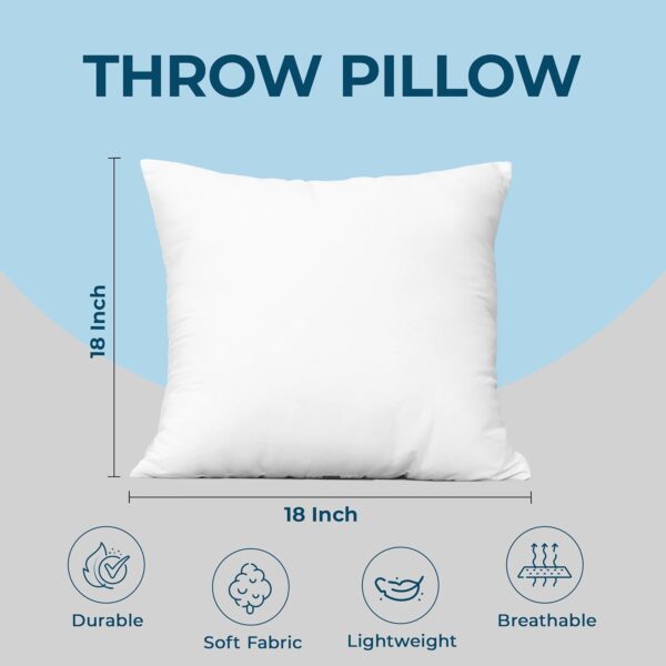 Utopia Bedding Throw Pillows (Set of 4, White), 18 x 18 Inches Pillows for Sofa, Bed and Couch Decorative Stuffer Pillow - Image 5