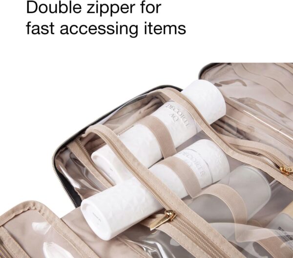 BAGSMART Toiletry Bag Travel Bag with Hanging Hook, Water-resistant Makeup Cosmetic Bag Travel Organizer for Accessories, Shampoo, Full-size Container, Toiletries - Image 5