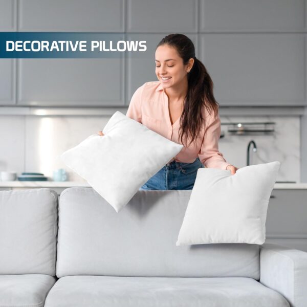 Utopia Bedding Throw Pillows (Set of 4, White), 18 x 18 Inches Pillows for Sofa, Bed and Couch Decorative Stuffer Pillow - Image 4