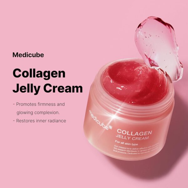medicube Collagen Jelly Cream- Niacinamide & Freeze-Dried Hydrolyzed Collagen - Boosts skin's barrier hydration and gives 24h Glow & Lifted Look - No artificial color, Korean skincare (3.71 fl.oz.) - Image 5