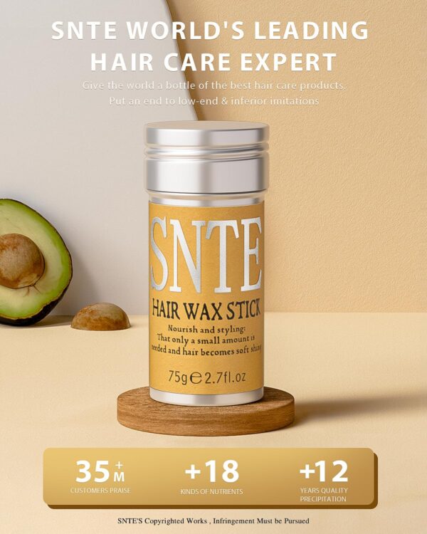 Samnyte Hair Wax Stick, Hair-Styling Waxes, Nourishing Accessories - Slick Stick for Women & Kids, Gel Tamer for Flyaways, Bun Maker & Styling Cream, 2.7 Fl Oz - Image 10