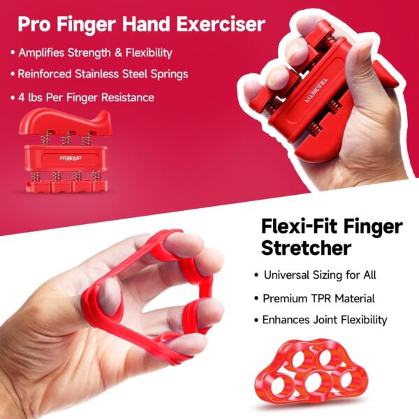 FitBeast Grip Strengthener Forearm Strengthener Hand Grips Strengthener Kit - 5 Pack Adjustable Resistance - Image 4