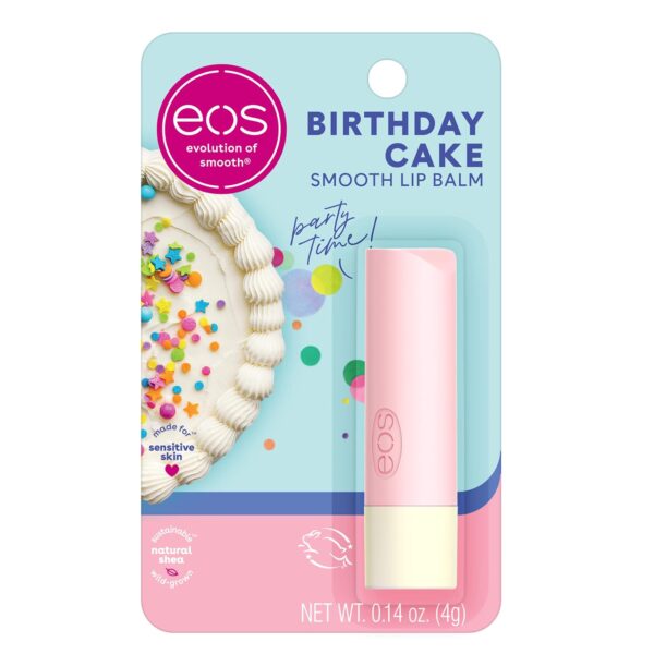 eos Natural Shea Lip Balm- Birthday Cake, All-Day Moisture Lip Care Products, 0.14 oz - Image 2