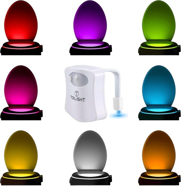 ToiLight The Original Toilet Bowl Night Light. Fun & Useful Bathroom Motion Sensor Tech Gadget. Funny Novelty Birthday Gift Idea. Stocking Stuffer for Him Her Guys Men Mom Brother - Image 2
