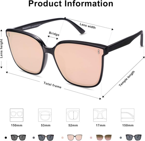 SOJOS Trendy Oversized Sunglasses for Women and Men - Image 6