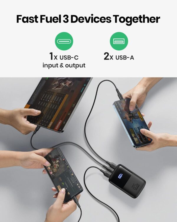 INIU Portable Charger, Smallest 22.5W 10000mAh Power Bank, USB C in/Output Fast Charging 3-Output Mini Battery Pack Charger with Phone Holder for iPhone 16 15 14 13 12 Samsung S23 Google iPad Tablet - Image 7