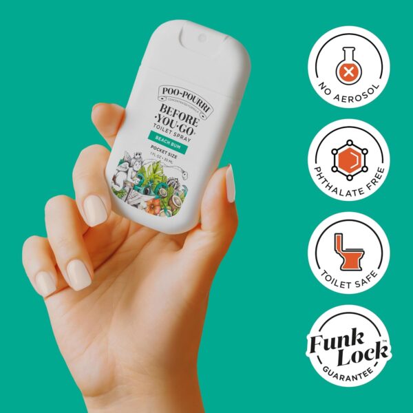 Poo-Pourri Before-You-Go Toilet Spray, Beach Bum, 1 Fl Oz Pocket Travel Size - Coconut, Orchid and Toasted Praline - Image 7