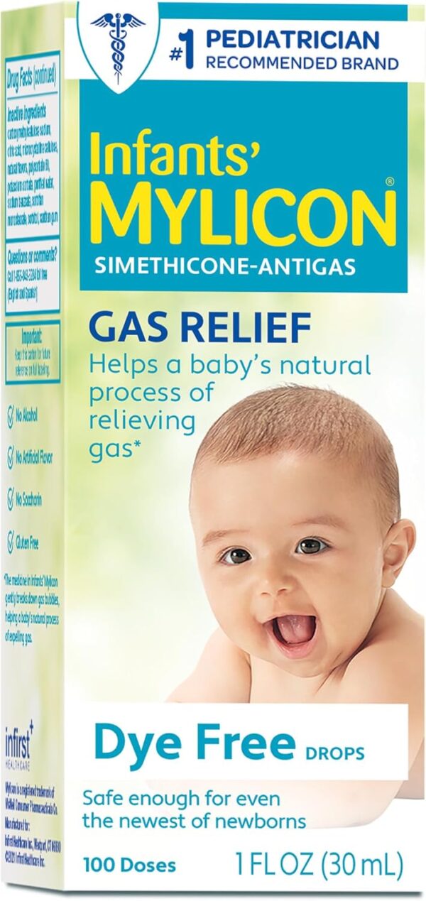 MYLICON Infants Gas Relief Drops for Infants and Babies, Dye Free Formula, 1 Fluid Ounce - Image 2