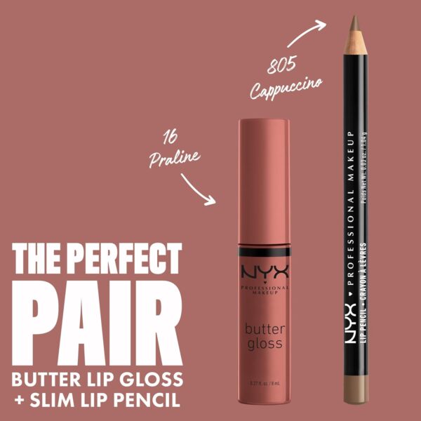 NYX PROFESSIONAL MAKEUP Butter Gloss, Non-Sticky Lip Gloss - Praline (Deep Nude) - Image 5