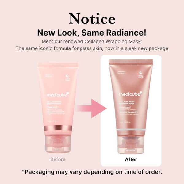 medicube Collagen Overnight Wrapping Peel Off Facial Mask Pack - Elasticity & Hydration Care, Reduces Sagging & Dullness - Hydrolyzed Collagen For Glowing Skin - Korean Skin Care, 2.53 fl.oz - Image 3