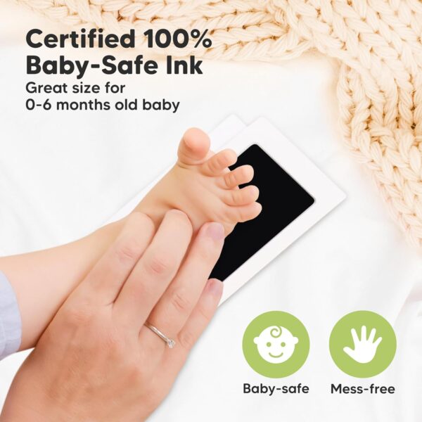 4-Pack Inkless Baby Hand and Footprint Kit - Mess Free Ink Pad for Newborn Keepsake, Dog Nose & Paw Print Kit, Clean Touch Ink Pad for Baby Hand & Footprints, Ideal New Mom Gifts (Jet Black) - Image 5