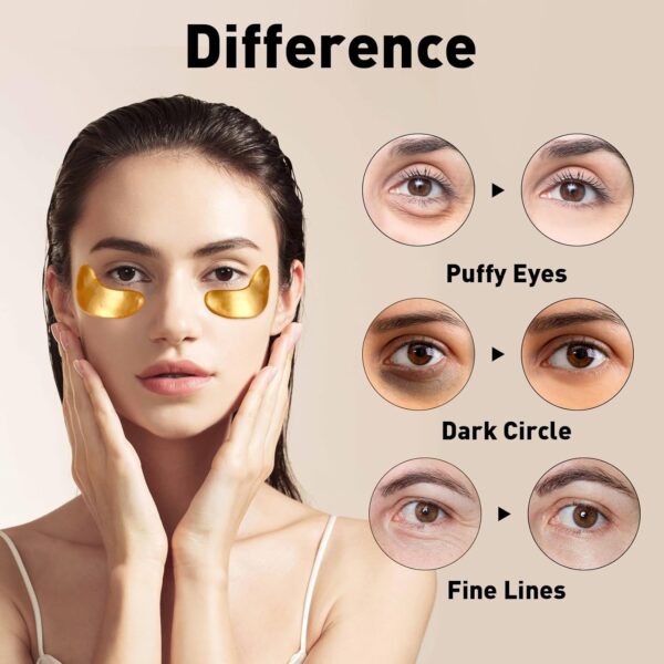 CHMI Under Eye Patches (50 Pairs) - 24K Gold Eye Patches for Puffy Eyes, Dark Circles, EyeBags and Wrinkles, Collagen Skin Care Products, Beauty & Personal Care - Image 5