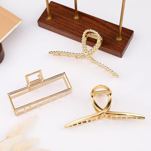 Mehayi 3 PCS Metal Large Claw Clips for Thick Heavy Hair, Strong Hold Big Non-Slip Hair Catch Barrette Jaw Clamp for Long Hair, Fashion Styling Accessories for Women Girls - Image 6