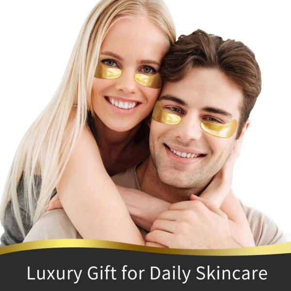 Under Eye Patches, 40 Pairs Eye Mask for Dark Circles, Puffy Eyes, Undereye Bags,Wrinkles,Eye Mask Patches with 24K Gold, Hyaluronic Acid,Rose & Aloe Vera, Eye Treatment Skin Care for Men & Women Gift - Image 7