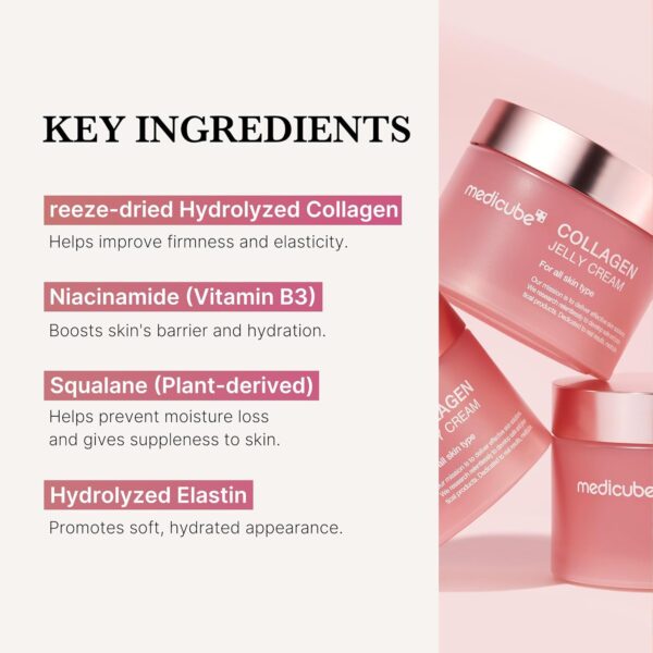 medicube Collagen Jelly Cream- Niacinamide & Freeze-Dried Hydrolyzed Collagen - Boosts skin's barrier hydration and gives 24h Glow & Lifted Look - No artificial color, Korean skincare (3.71 fl.oz.) - Image 7