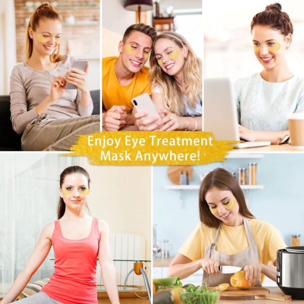 𝟔𝟎𝐏𝐂𝐒 Under Eye Patches, 24K Eye Mask for Puffy Eyes & Dark Circles Treatments, Reduce Under Eye Bags and Smooth Wrinkles, Eye Skin Care Pads for Beauty & Personal Care - Image 8