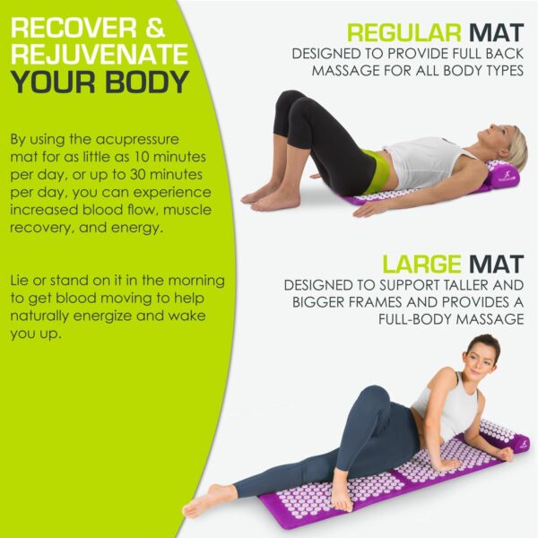 ProsourceFit Acupressure Mat and Pillow Set for Back/Neck Pain Relief and Muscle Relaxation, Orange - Image 6