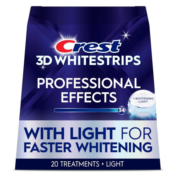 Crest 3D Whitestrips, Radiant Express with LED Accelerator Light, Teeth Whitening Strip Kit, 40 Strips (20 Count Pack) - Image 2