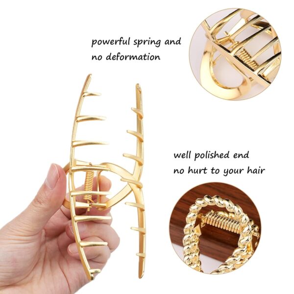 Mehayi 3 PCS Metal Large Claw Clips for Thick Heavy Hair, Strong Hold Big Non-Slip Hair Catch Barrette Jaw Clamp for Long Hair, Fashion Styling Accessories for Women Girls - Image 7
