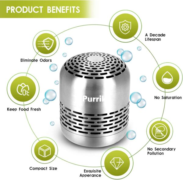 Refrigerator Deodorizer,Lasts for 10 Years,Refrigerator Odor Eliminator,Fridge Deodorizer,More Effective Than Baking Soda Bamboo Air Purifying Bags - Image 6