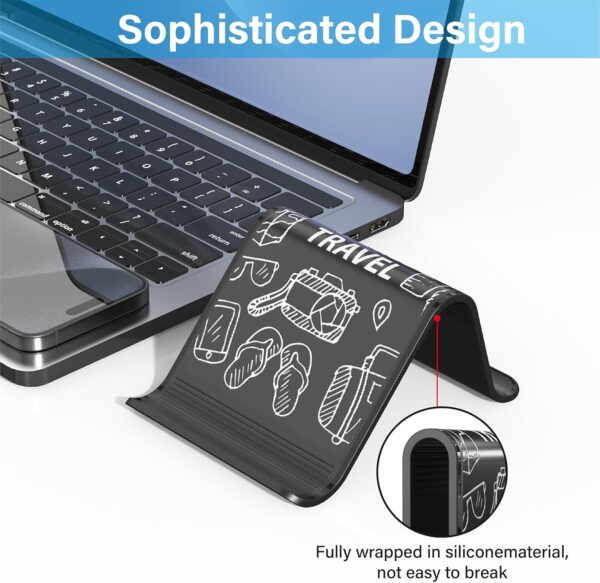 Airplane Phone Holder, Travel Essentials Foldable Travel Phone Stand, Flexible Airplane Tablet Holder for Flying/Desk/Office, Compatible with Tablets, Smartphones - Image 4