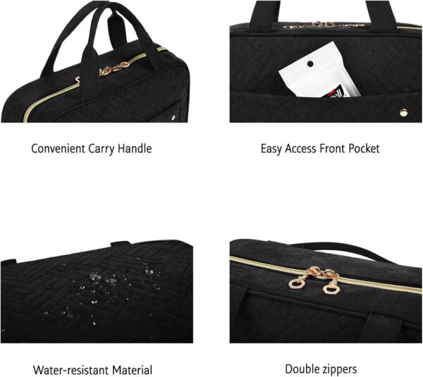 BAGSMART Toiletry Bag Travel Bag with Hanging Hook, Water-resistant Makeup Cosmetic Bag Travel Organizer for Accessories, Shampoo, Full-size Container, Toiletries - Image 7