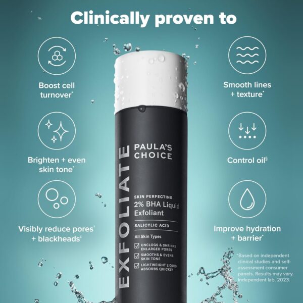 Paula's Choice SKIN PERFECTING 2% BHA Liquid Salicylic Acid Exfoliant-Facial Exfoliant for Enlarged Pores, Wrinkles & Fine Lines and Suitable for Blackhead-Prone Skin - Image 3