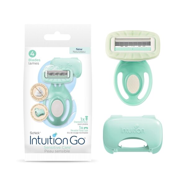 Schick Intuition Go Disposable Travel Razor for Women, 1 Count | Sensitive Skin Razors for Women, Travel Essentials, Womens Disposable Razors with Organic Aloe, Vacation Essentials - Image 2