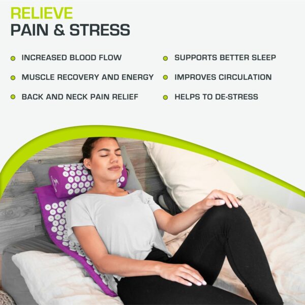 ProsourceFit Acupressure Mat and Pillow Set for Back/Neck Pain Relief and Muscle Relaxation, Orange - Image 5