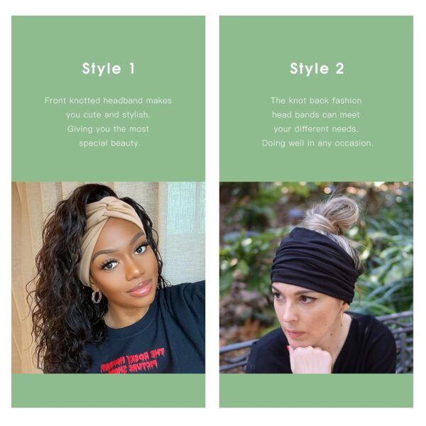 Tobeffect Wide Headbands for Women, 7'' Extra Large Turban Headband Boho Hairband Hair Twisted Knot Accessories, 6 Pack - Image 5