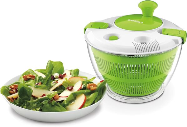 Cuisinart Large Spin Stop Salad Spinner- Wash, Spin & Dry Salad Greens, Fruits & Vegetables, 5qt, CTG-00-SAS1 - Image 5