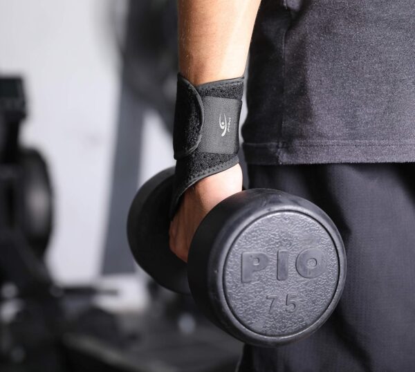 HiRui 2 Pack Wrist Compression Strap and Wrist Brace Sport Wrist Support for Fitness, Weightlifting, Tendonitis, Carpal Tunnel Arthritis, Pain Relief-Wear Anywhere-Adjustable (Black) - Image 5