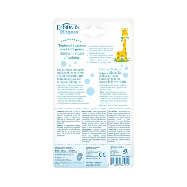 Dr. Brown's Ridgees Giraffe, Massaging Baby Teether, Designed by a Pediatric Dentist, BPA Free, 3m+ - Image 4