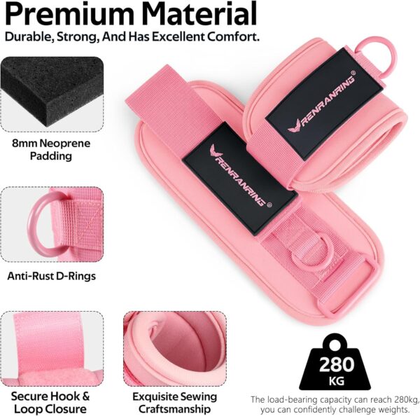 Ankle Resistance Bands, Ankle Bands for Working Out with Cuffs, Ankle Resistance Band, Glutes Workout Equipment, Butt Exercise Equipment for Women Legs and Glutes - Image 3