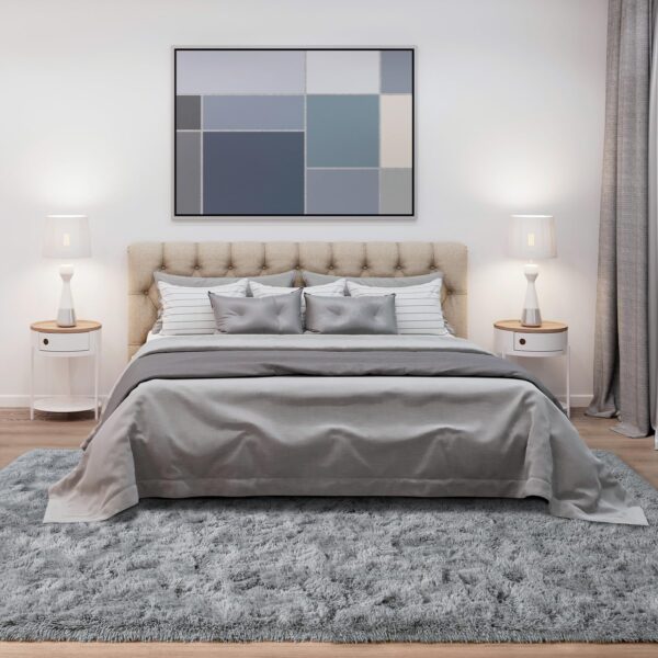 HQAYW Fluffy Area Rugs for Living Room Bedroom, Machine Washable 4x6 Ultra Soft Shag Bedside Rug,Indoor Floor Non-Slip Modern Plush Carpet for Kids,Girls,Boys and Nursery Rooms,Grey - Image 5